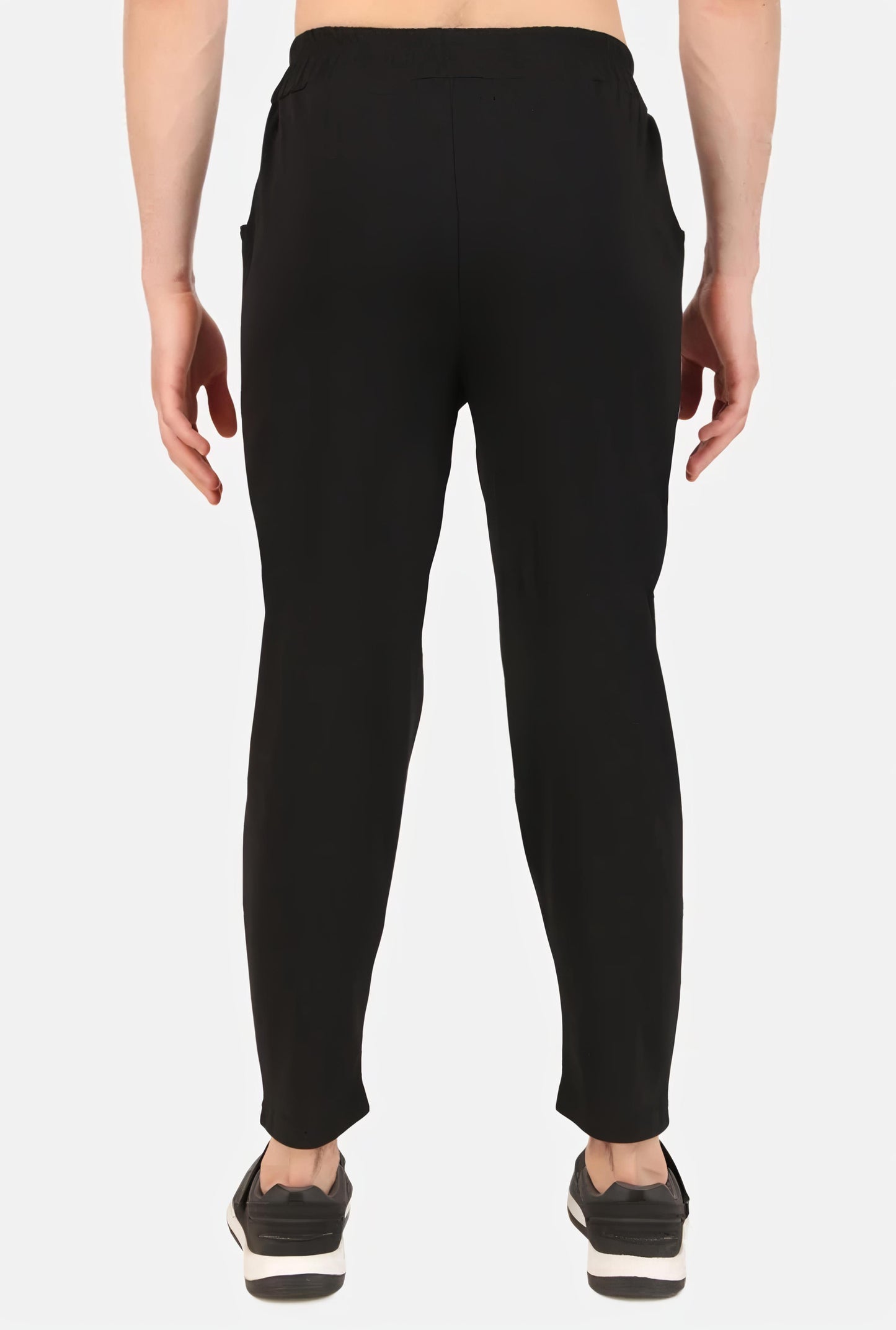 Men Striped Black Track Pants