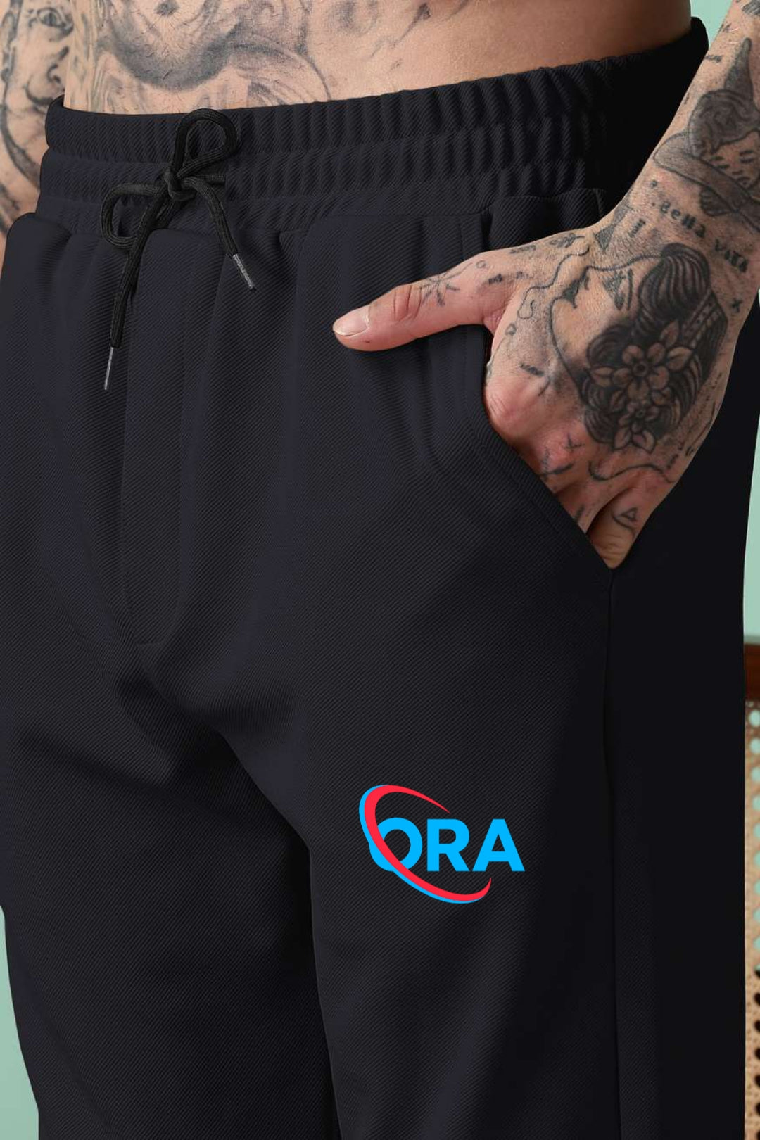 Men Solid Black Track Pants